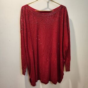 VILA MILANO Red Embellished Sweater plus Size 3x